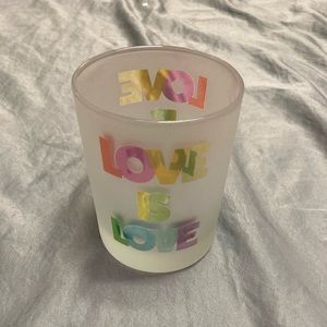 Love Is Love Frosted Glass/Candle Holder